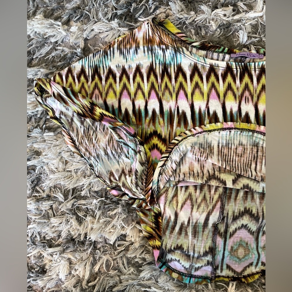 Boho Tribal Print Crop Top Batwing Festival Blouse Size S - Picture 10 of 10